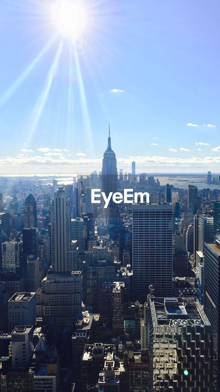 Aerial view of buildings in city