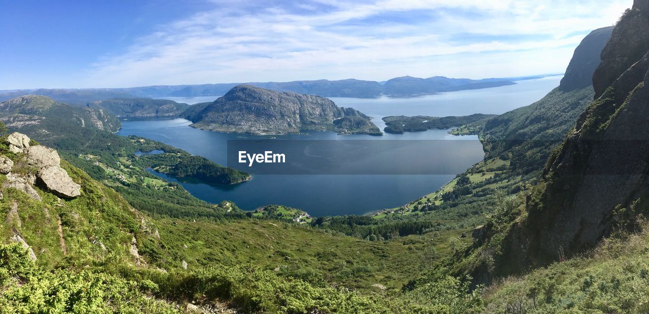 Panoramic view of mountains against sky