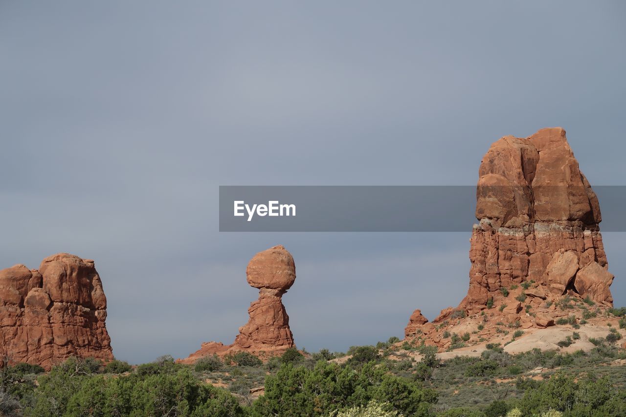 Rock formations against sky