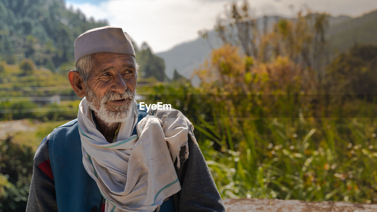 Senior man looking away