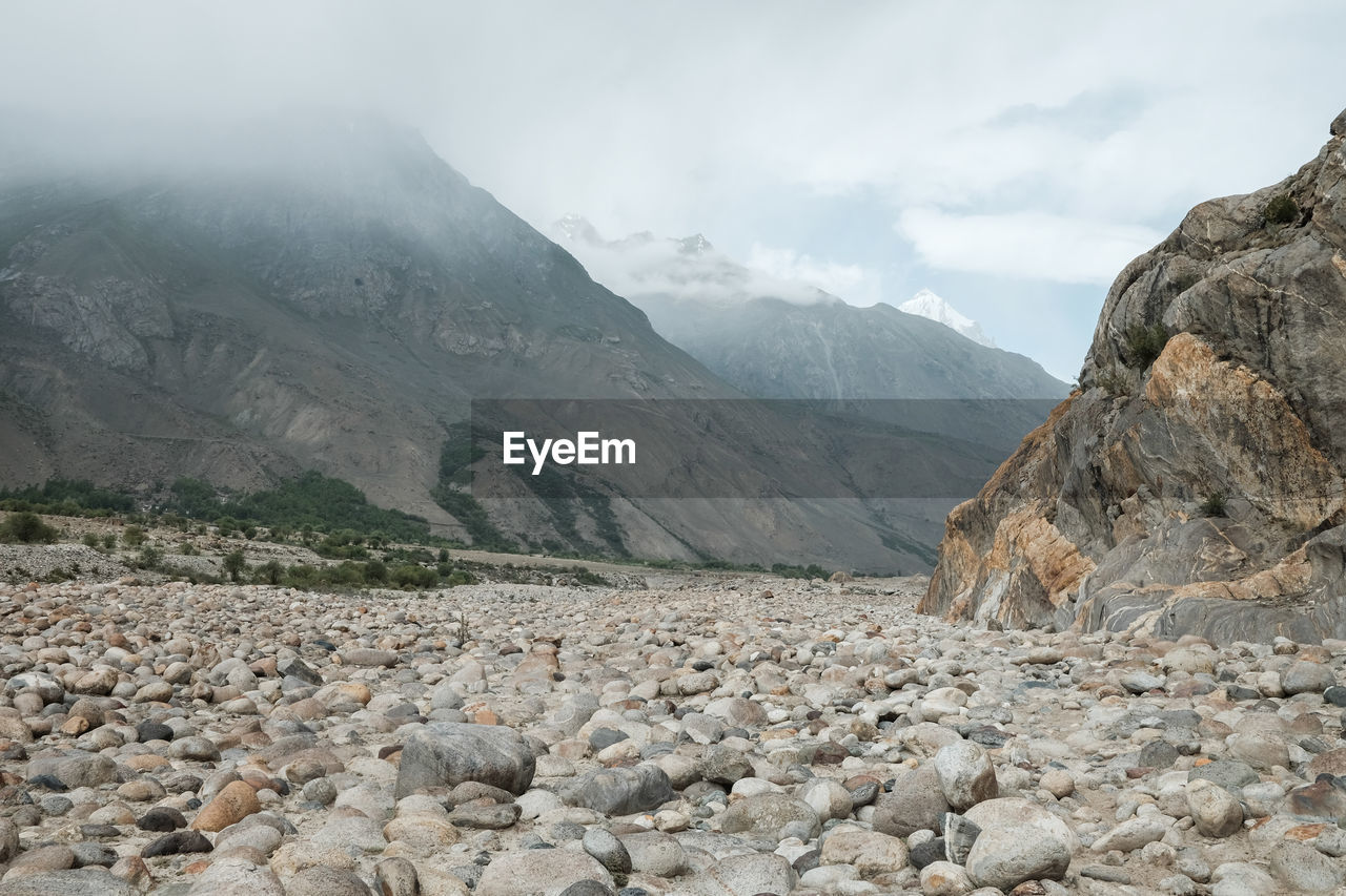 Scenic view of rocky mountains against sky