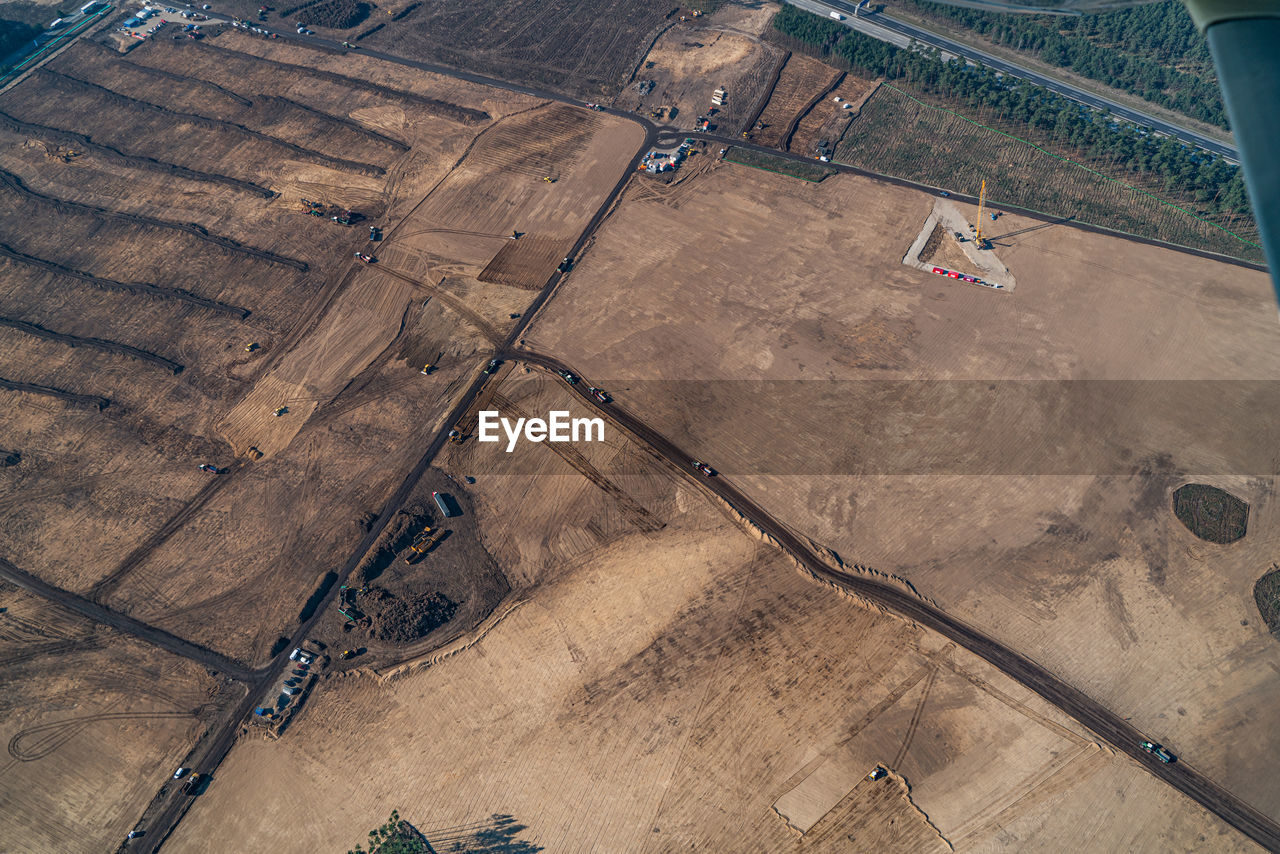 Aerial view of agricultural field