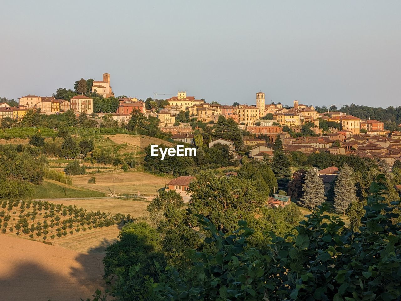 High angle view of townscape against sky