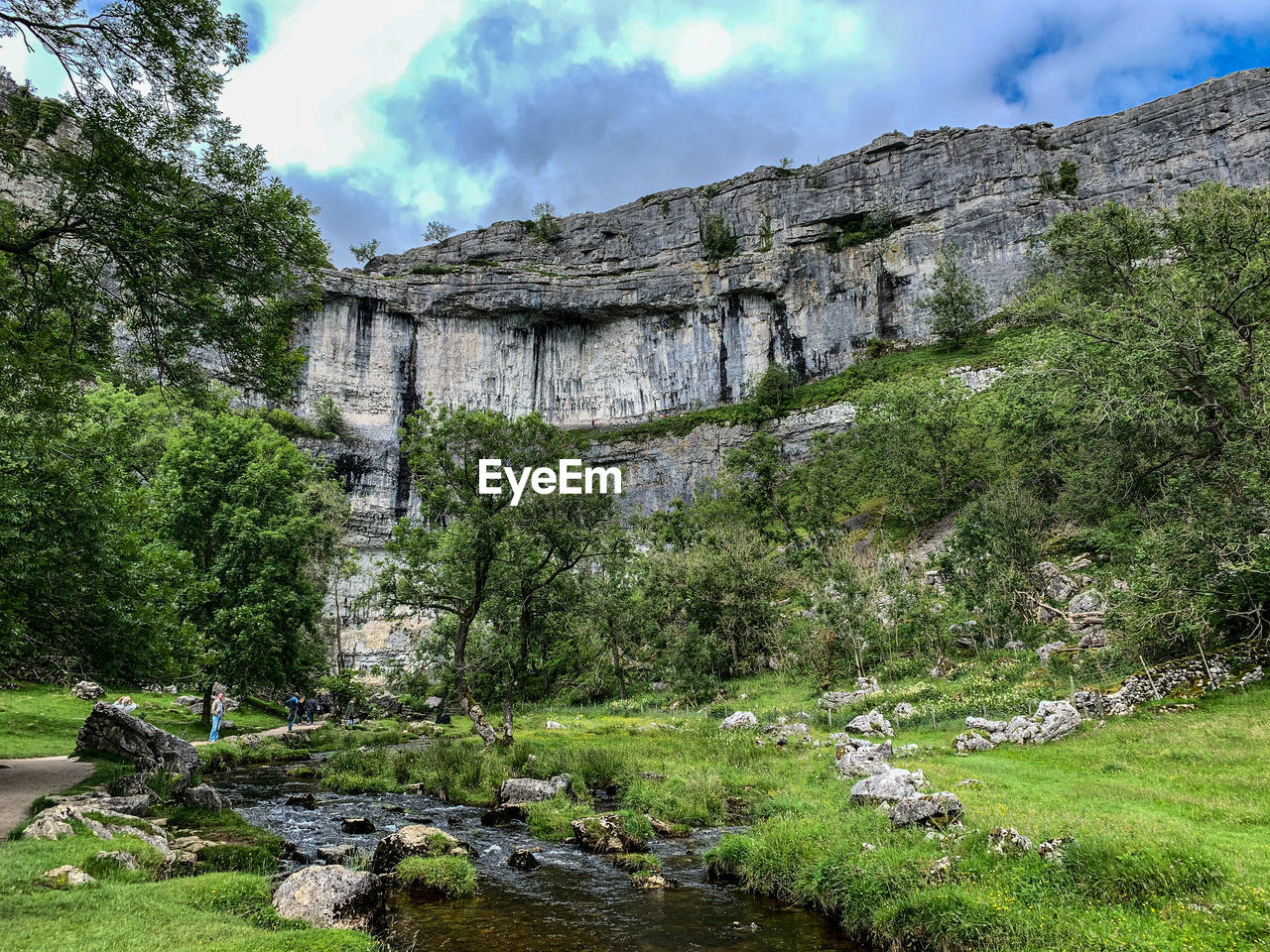 Rambling and climbing in malham cove, yorkshire dales