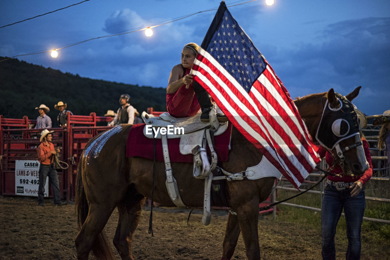 PANORAMIC VIEW OF FLAG AGAINST SKY