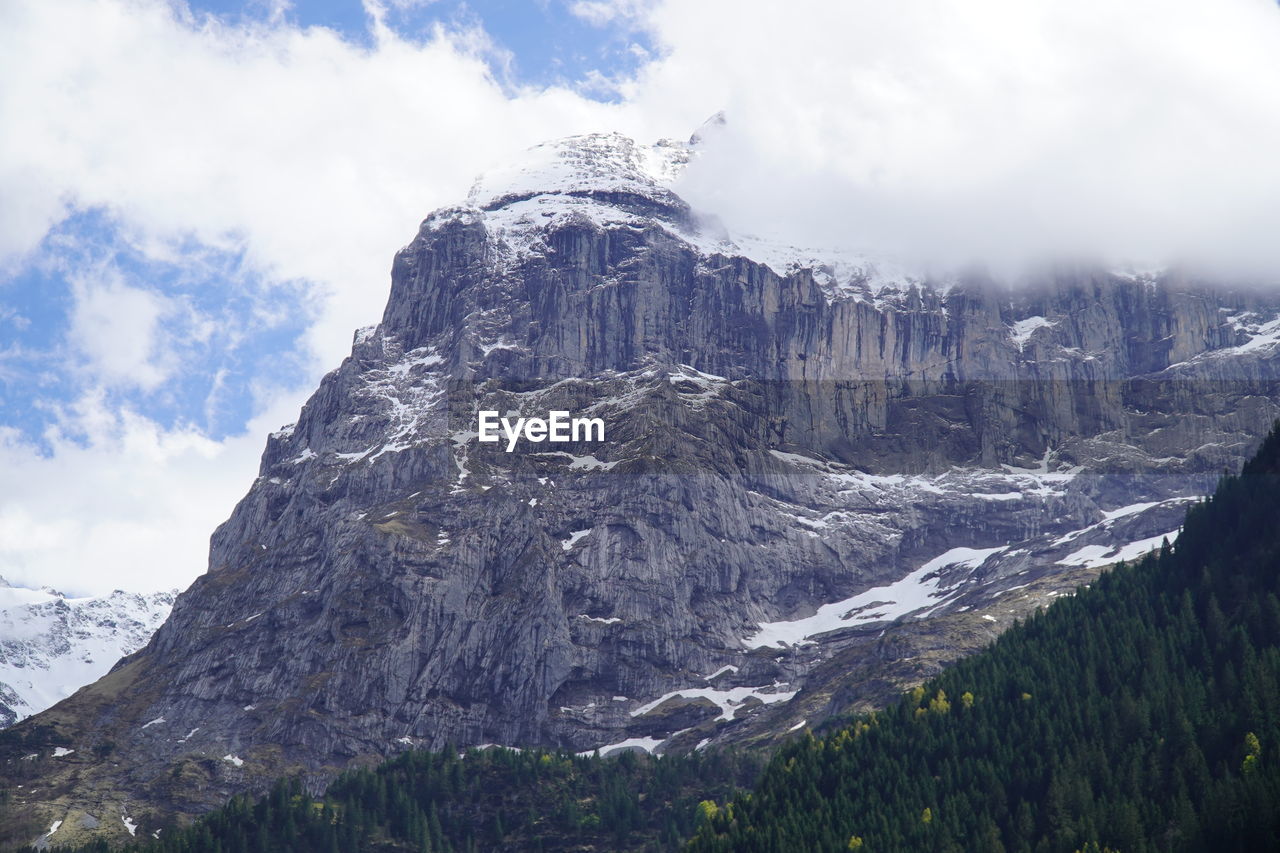 PANORAMIC VIEW OF SNOWCAPPED MOUNTAIN AGAINST SKY