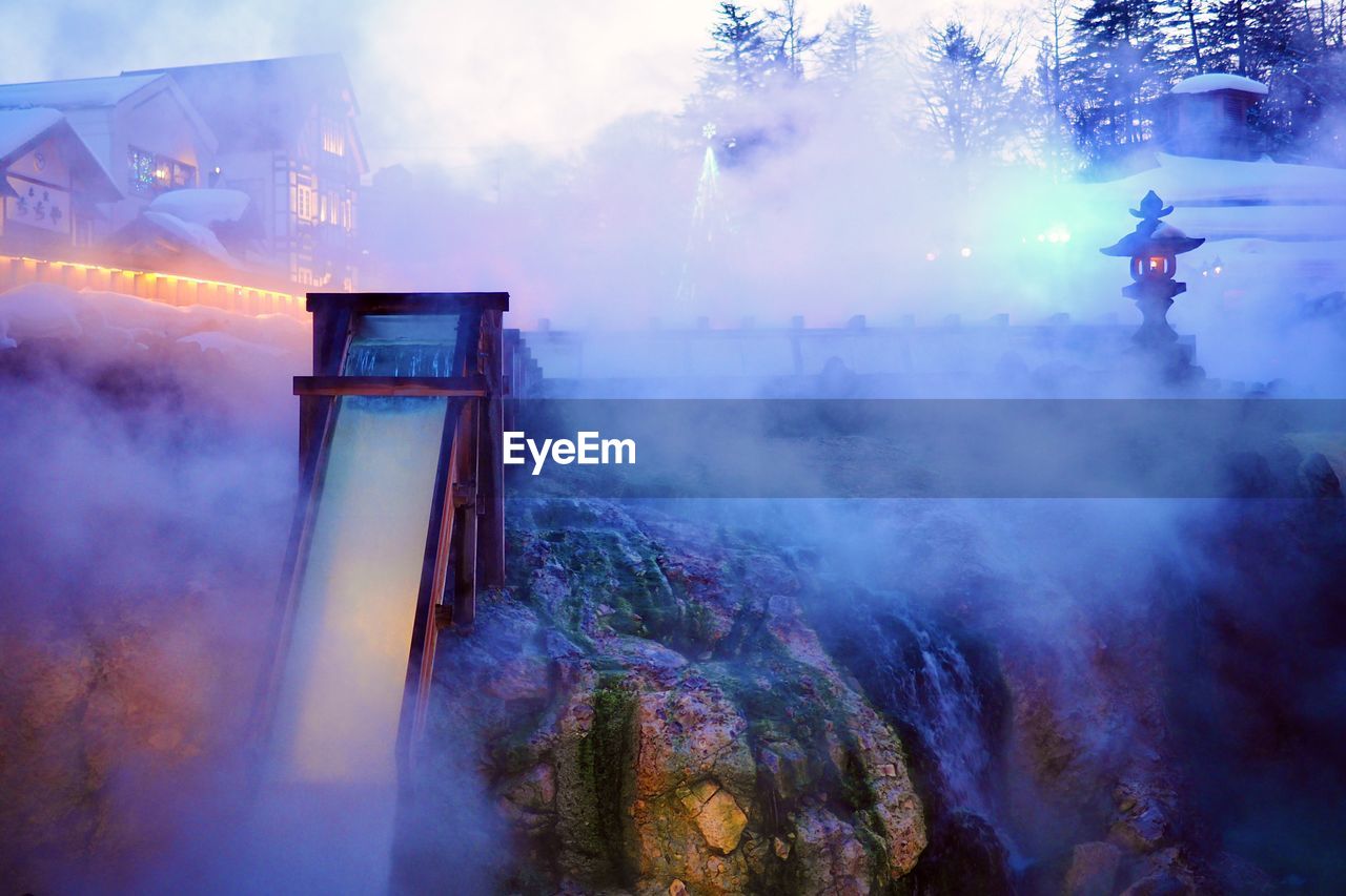 smoke, fog, screenshot, nature, blue, fire, architecture, outdoors, water