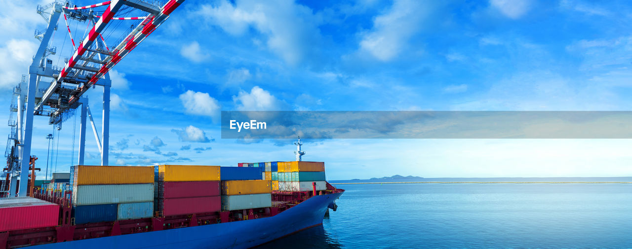 scenic view of ship in sea