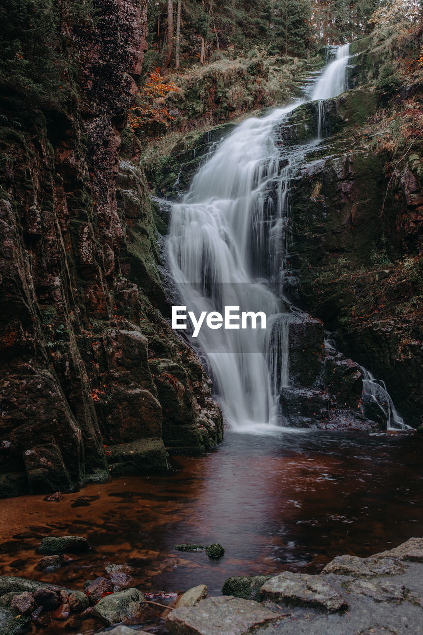 Scenic view of waterfall