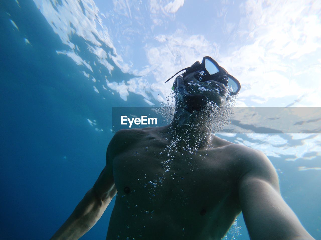 Man swimming in sea