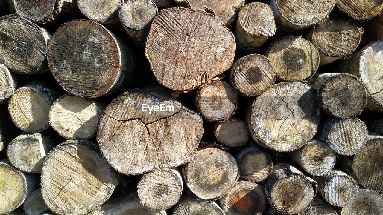 Full frame shot of logs