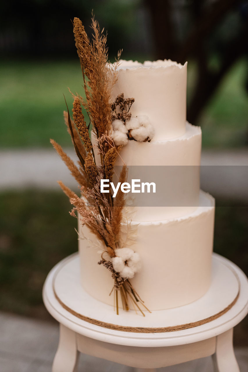 Wedding cake at the wedding of the newlyweds