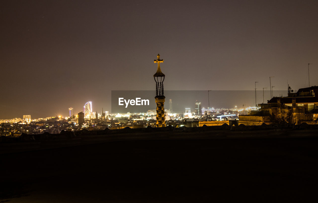 Illuminated city at night