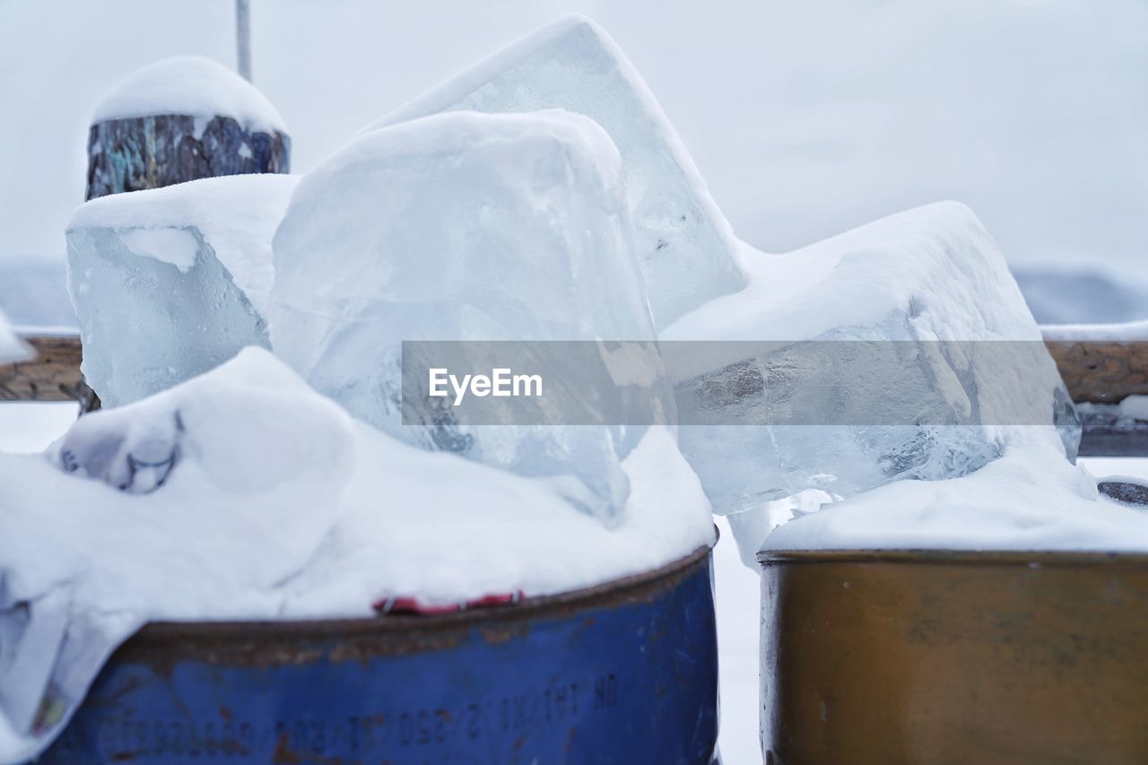 CLOSE-UP OF ICE ON LANDSCAPE