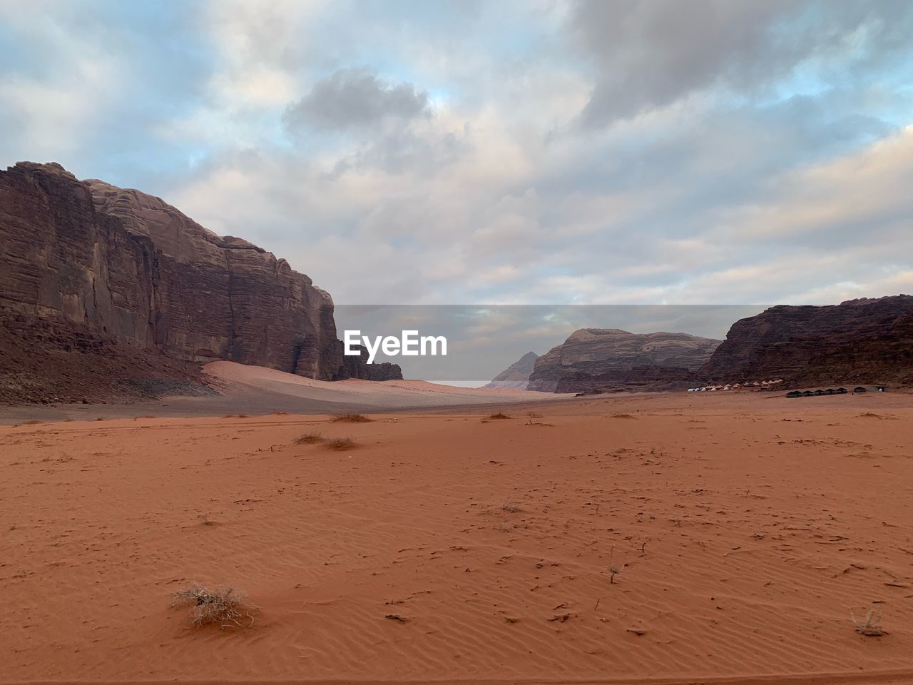 Scenic view of desert against sky