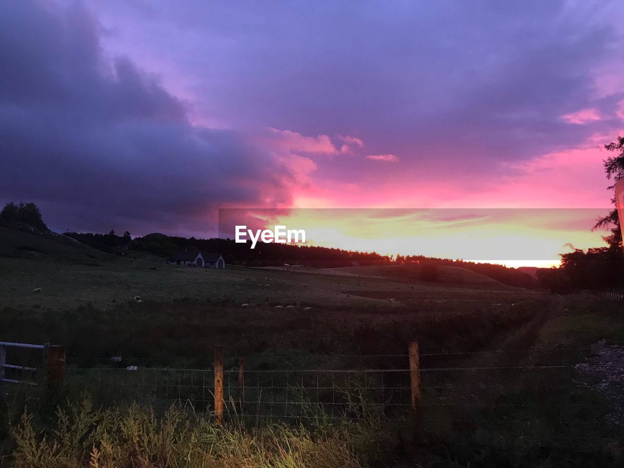 SCENIC VIEW OF FIELD AGAINST DRAMATIC SKY