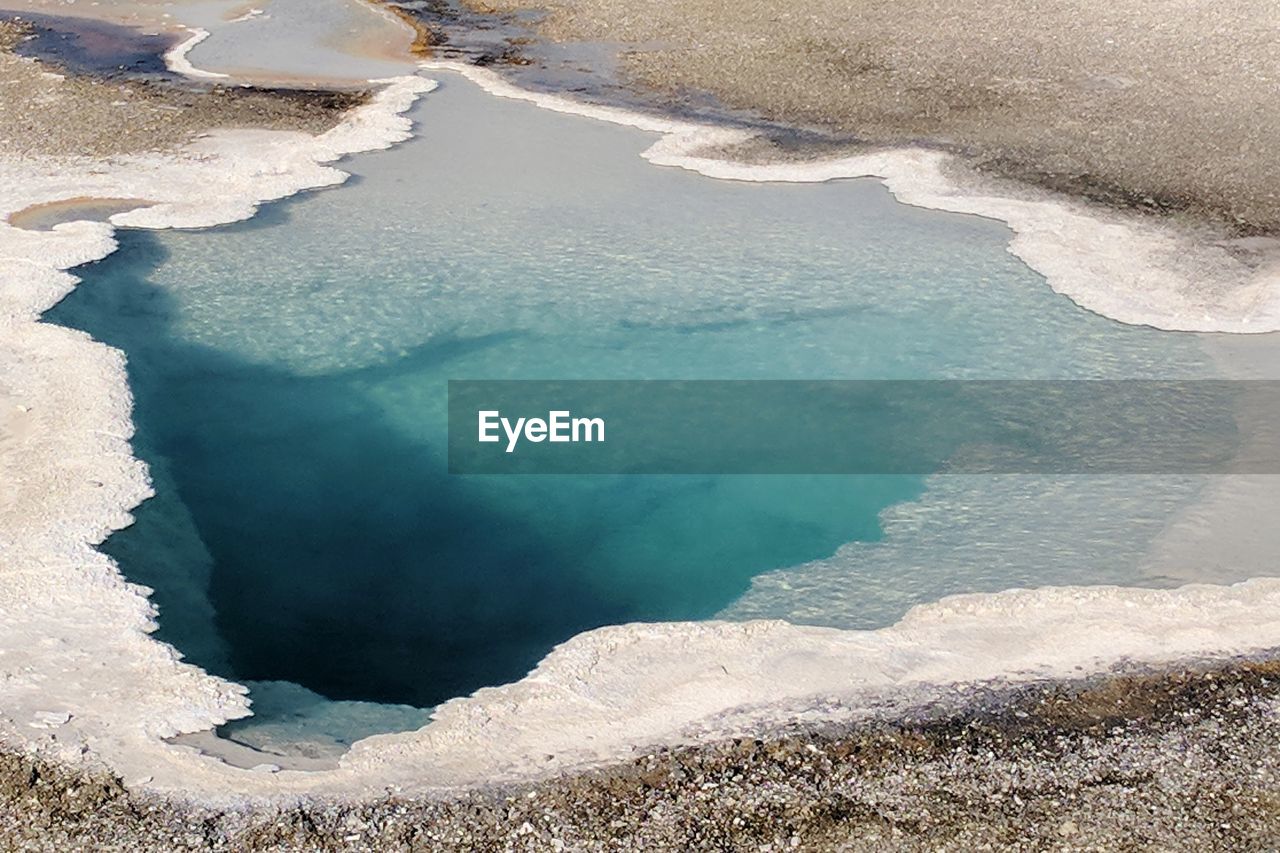 High angle view of hot spring