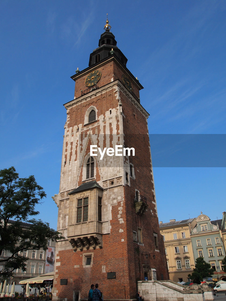 Krakow square high clock tower