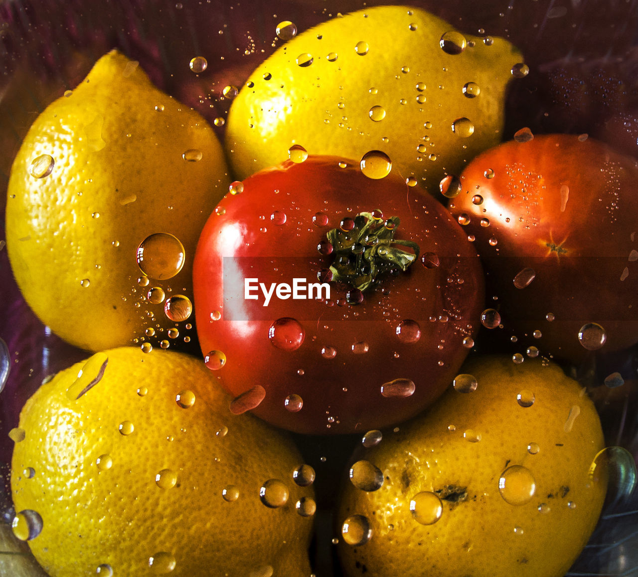 Close-up of wet fruits