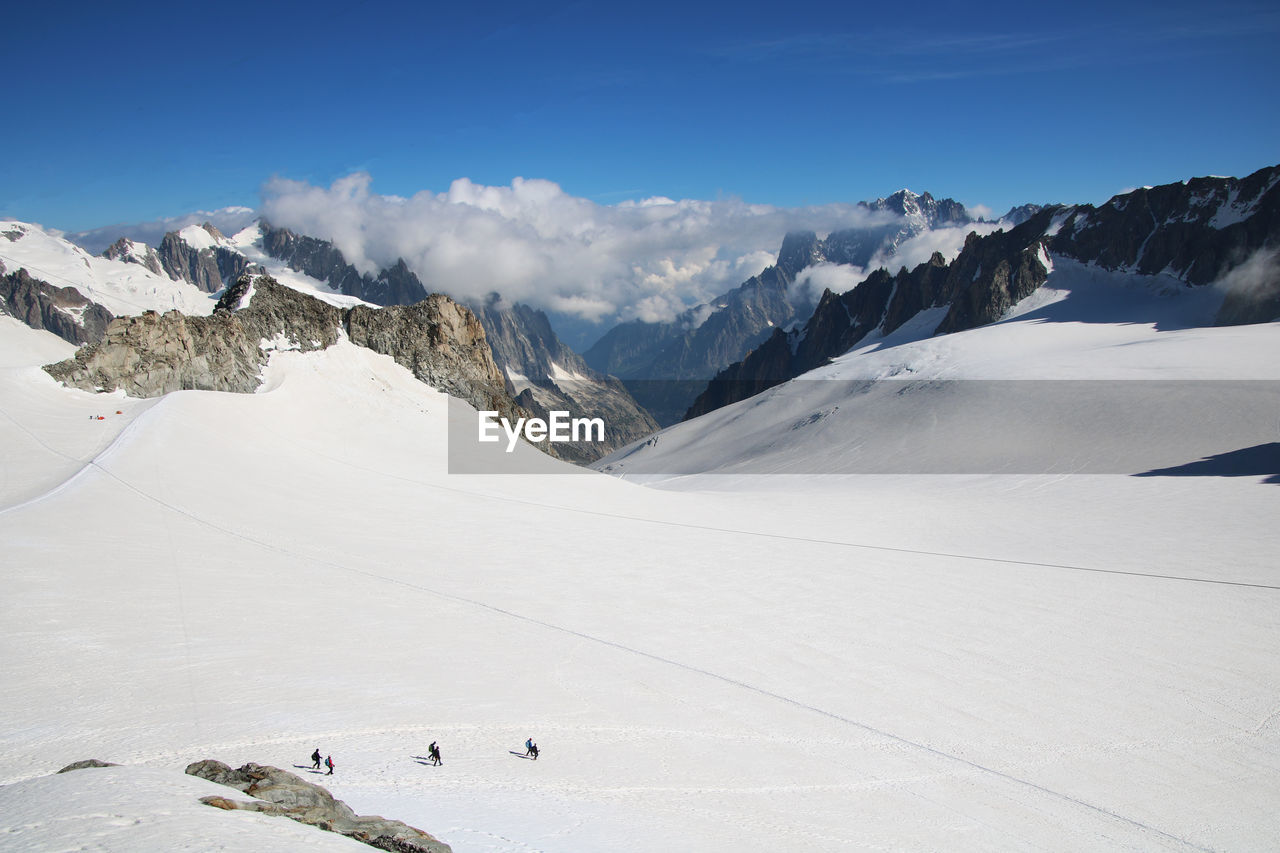 Scenic view of monte bianco glacier against sky