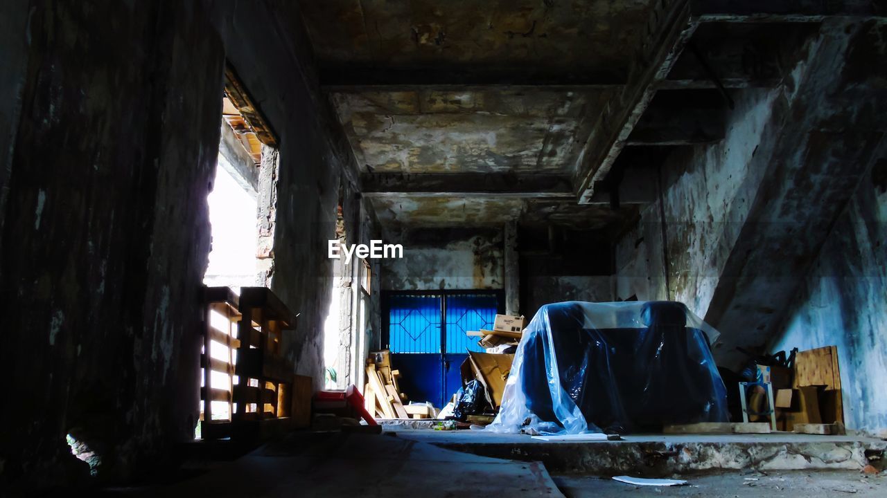 INTERIOR OF DAMAGED BUILDING