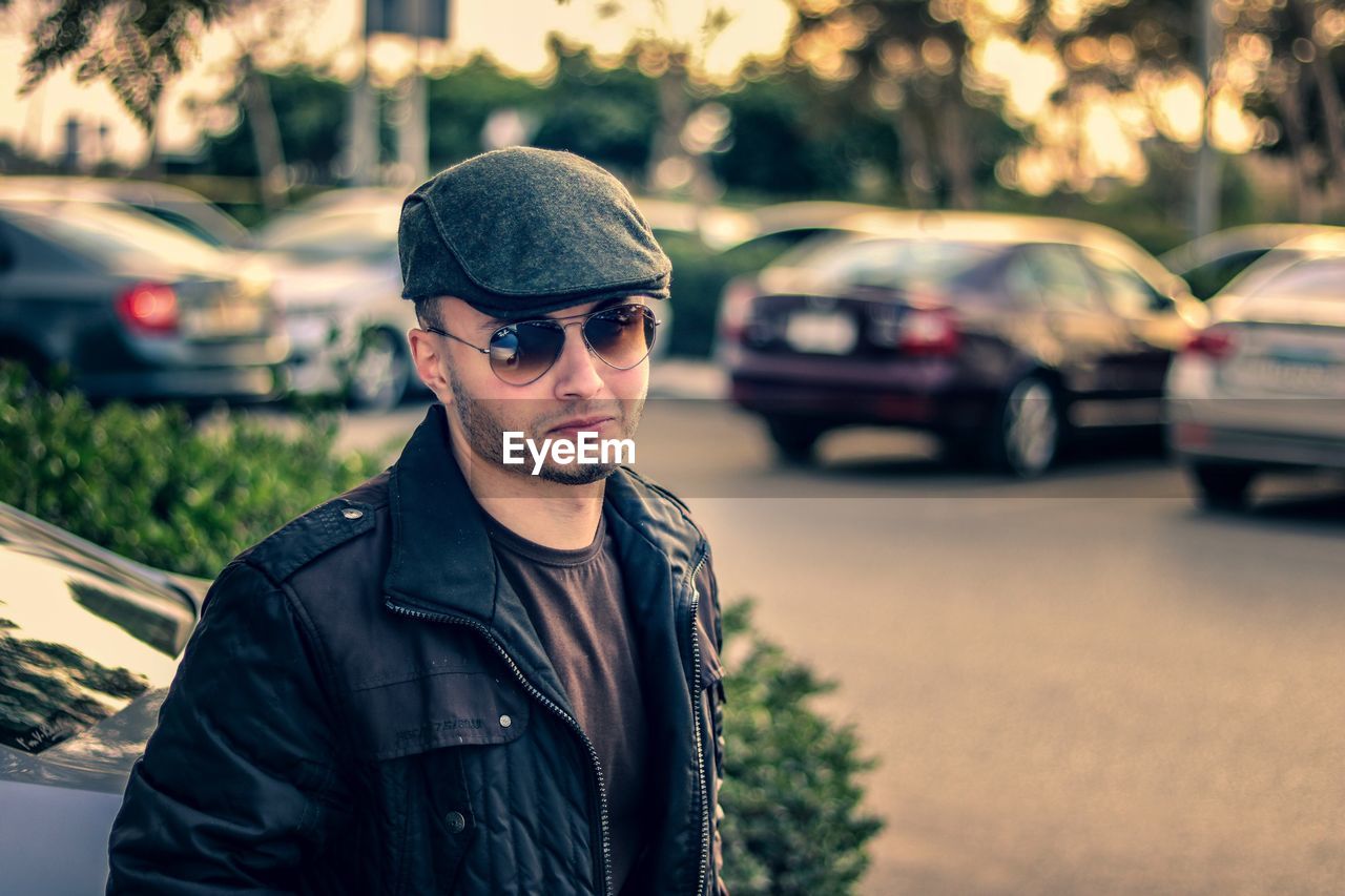 Portrait of young man wearing sunglasses