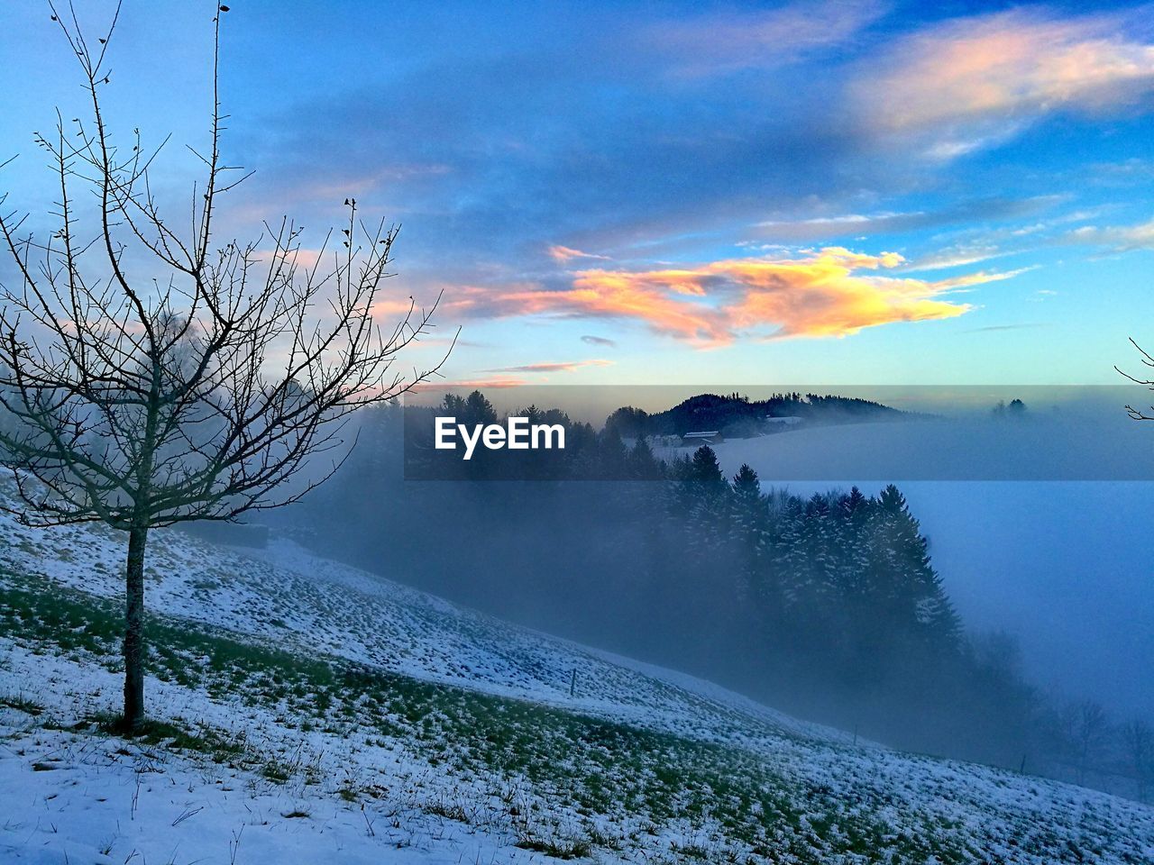 SCENIC VIEW OF SNOWY LANDSCAPE AGAINST SKY