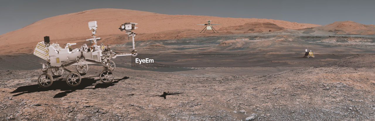 Mars rover perseverance landed and mars polar lander.elements of this image furnished by nasa. 