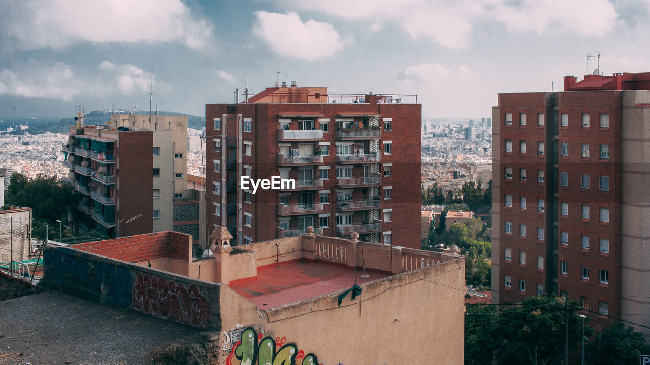 Exterior of buildings against sky in city