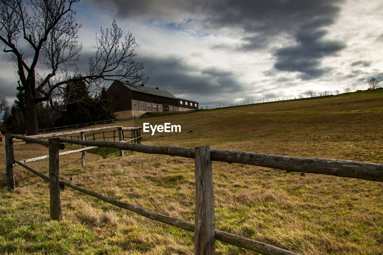 SCENIC VIEW OF FIELD AGAINST CLOUDY SKY