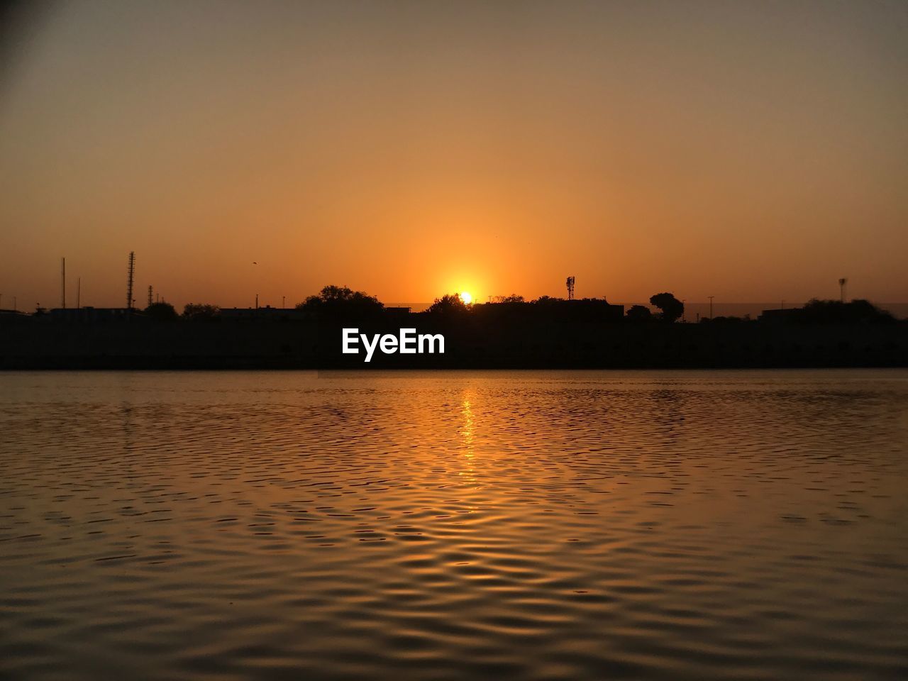 SCENIC VIEW OF SUNSET OVER WATER