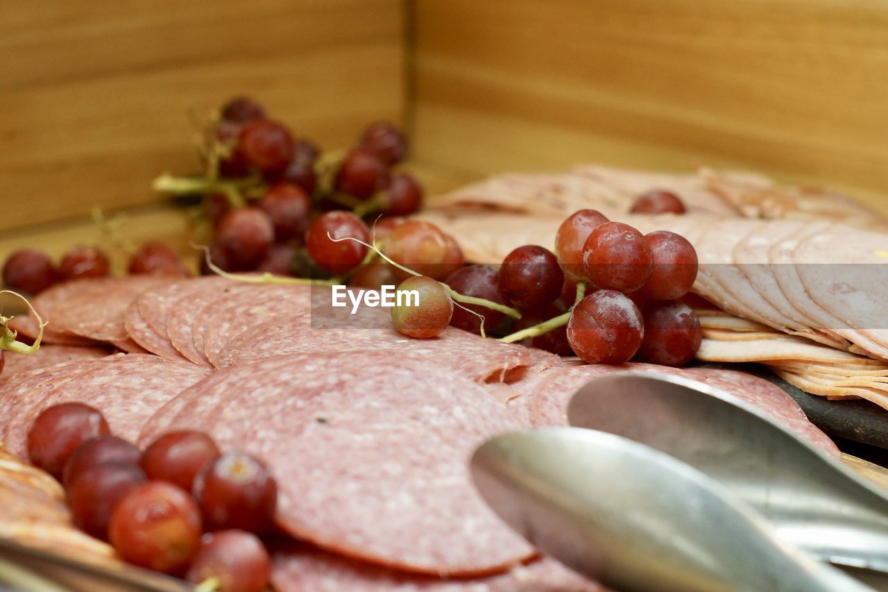 Close-up of food on table