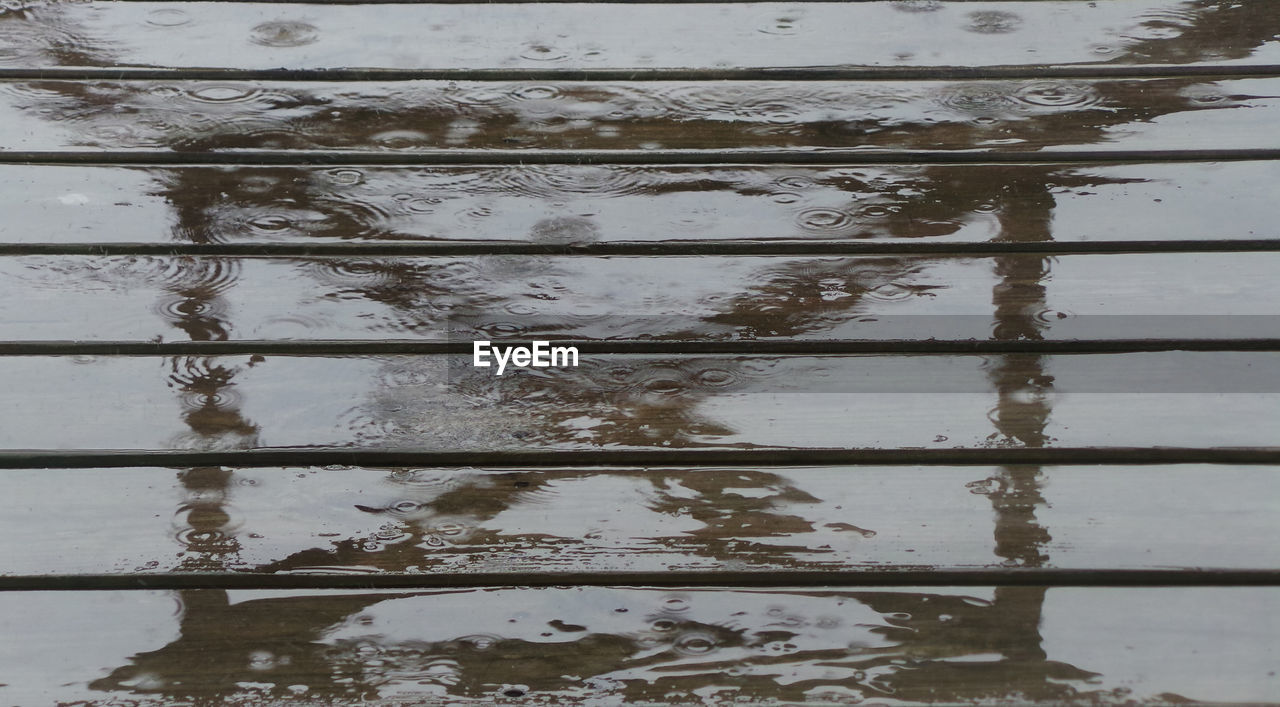 Raining on floor decking Reflections In The Water Reflection Decking Decking Wood Wood - Material Water Backgrounds Full Frame Reflection Close-up Puddle Rainy Season Rainfall Wet Rain Torrential Rain