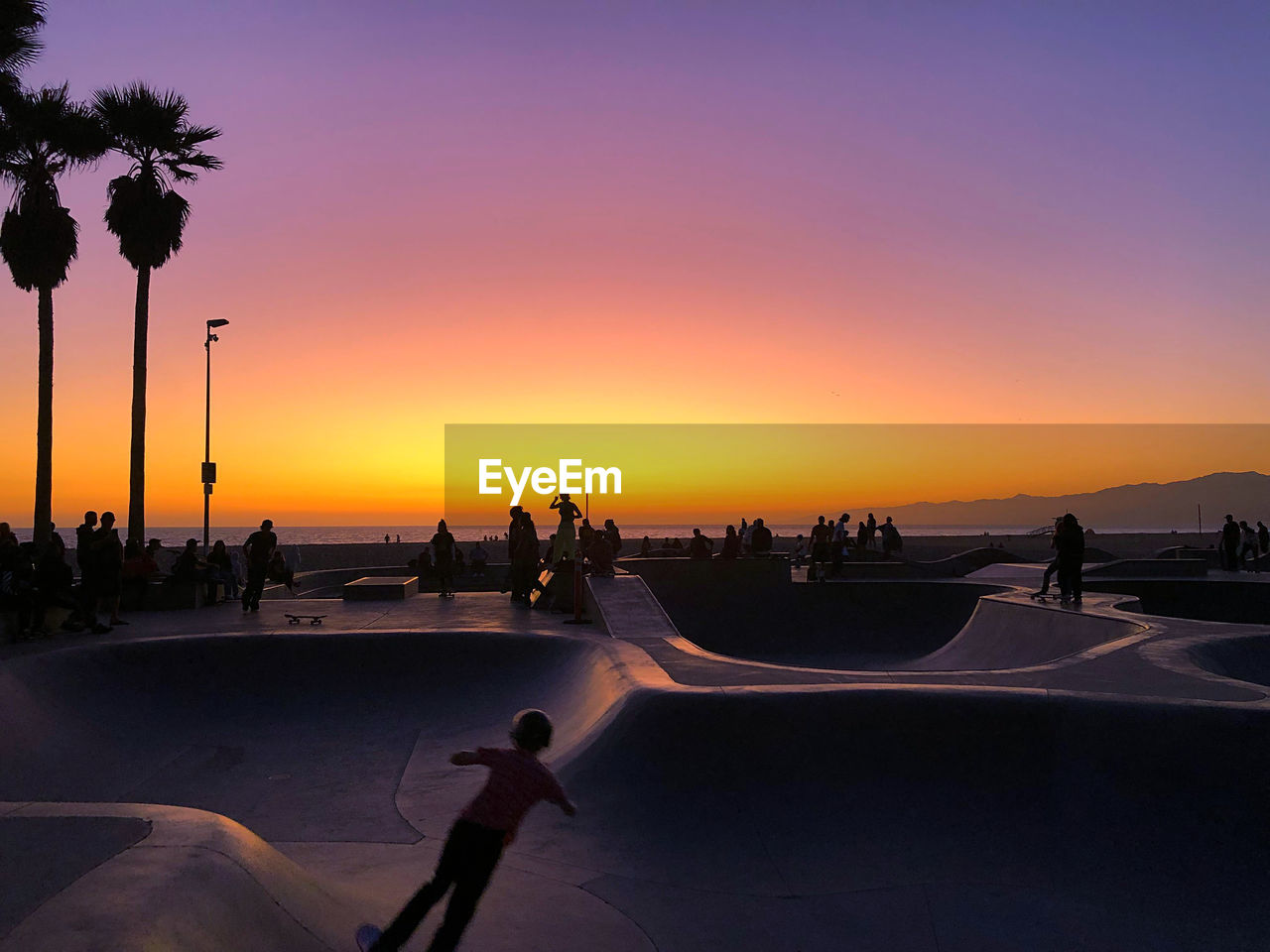 Skate park sunset in venice