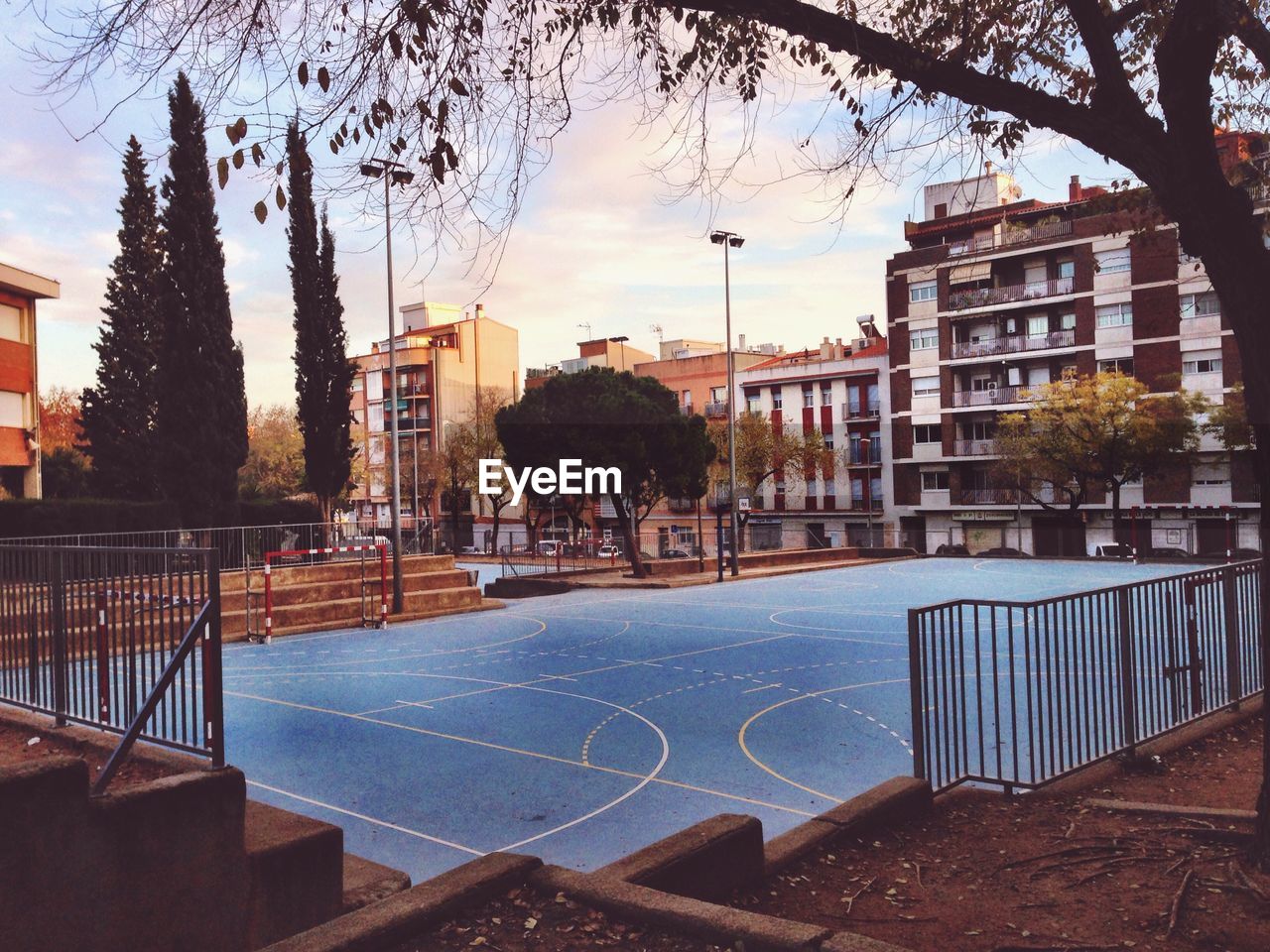 Playing field in residential area