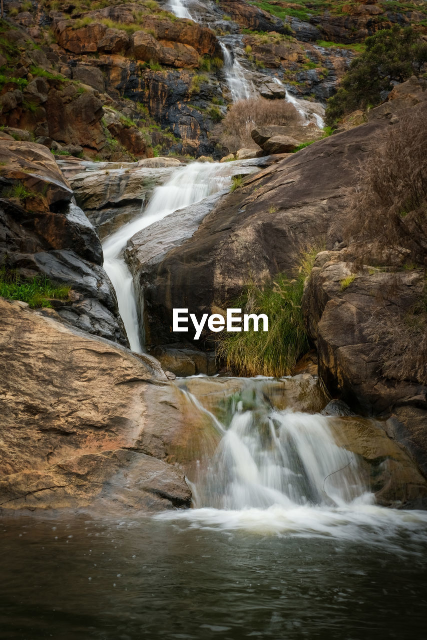 Scenic view of waterfall in forest