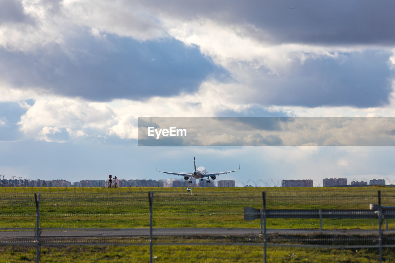 Aeroflot airbus a320. plane take off or landing in sheremetyevo international airport.