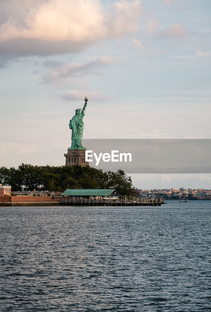 View of the statue of liberty in new york harbor