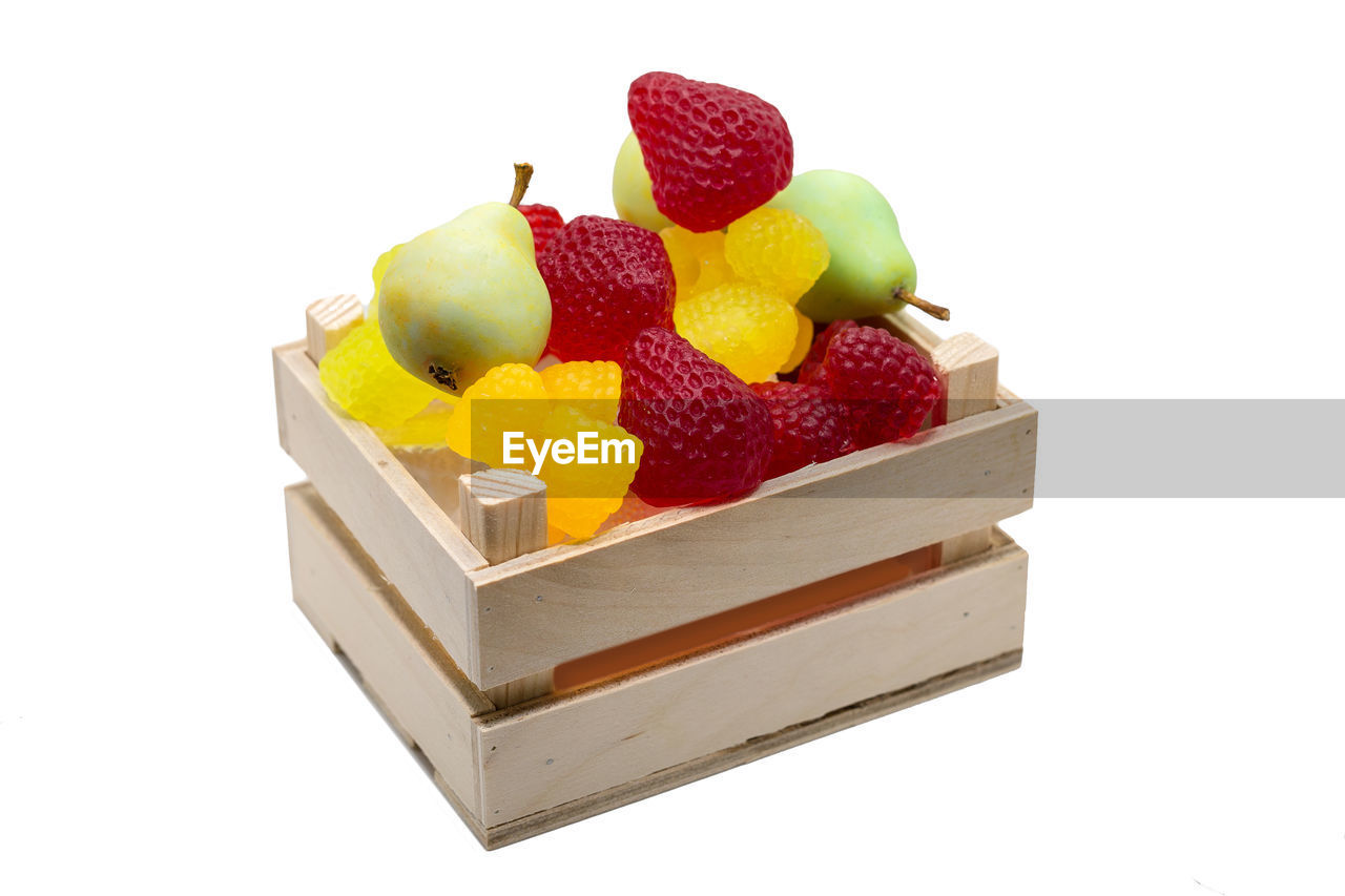 fruit, healthy eating, food, food and drink, berry, strawberry, cut out, wellbeing, freshness, white background, produce, box, container, studio shot, sweet food, no people, red, indoors, organic, multi colored, ripe, variation