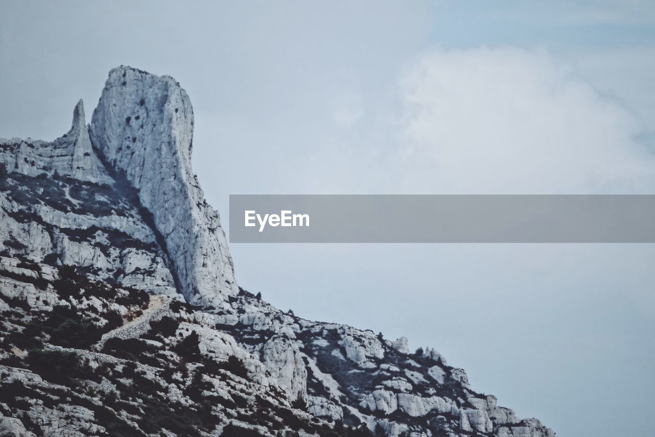 Low angle view of mountain against sky