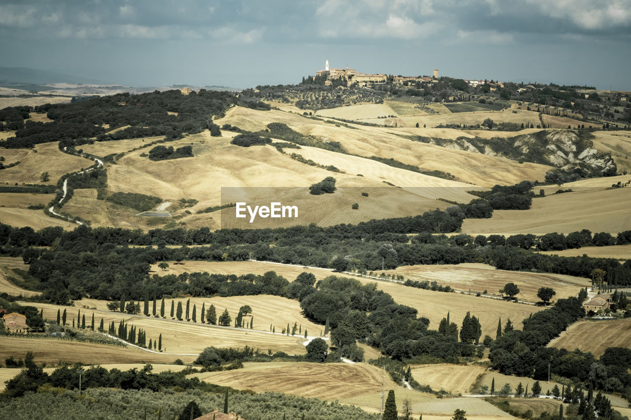 Scenic view of typical landscape in tuscany italy