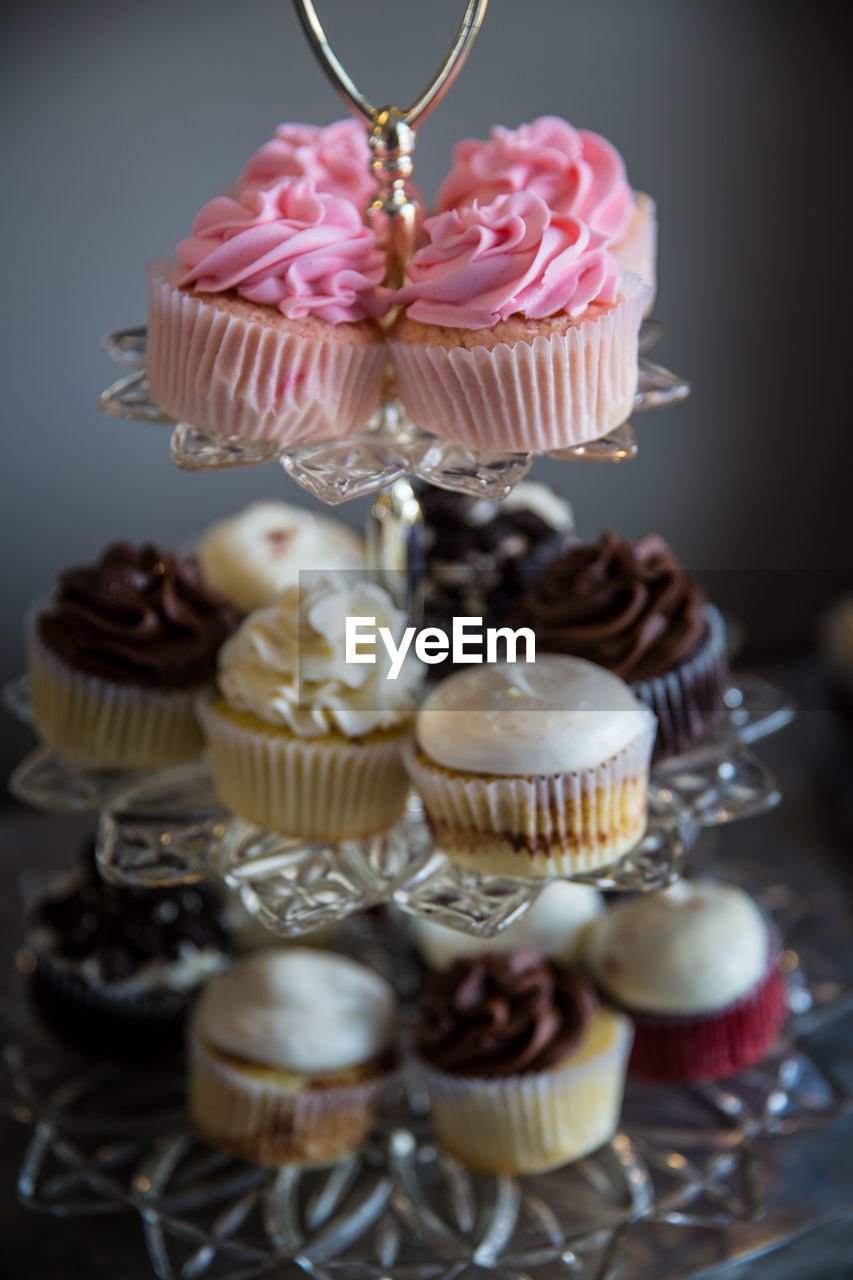 Close-up of cupcakes on table