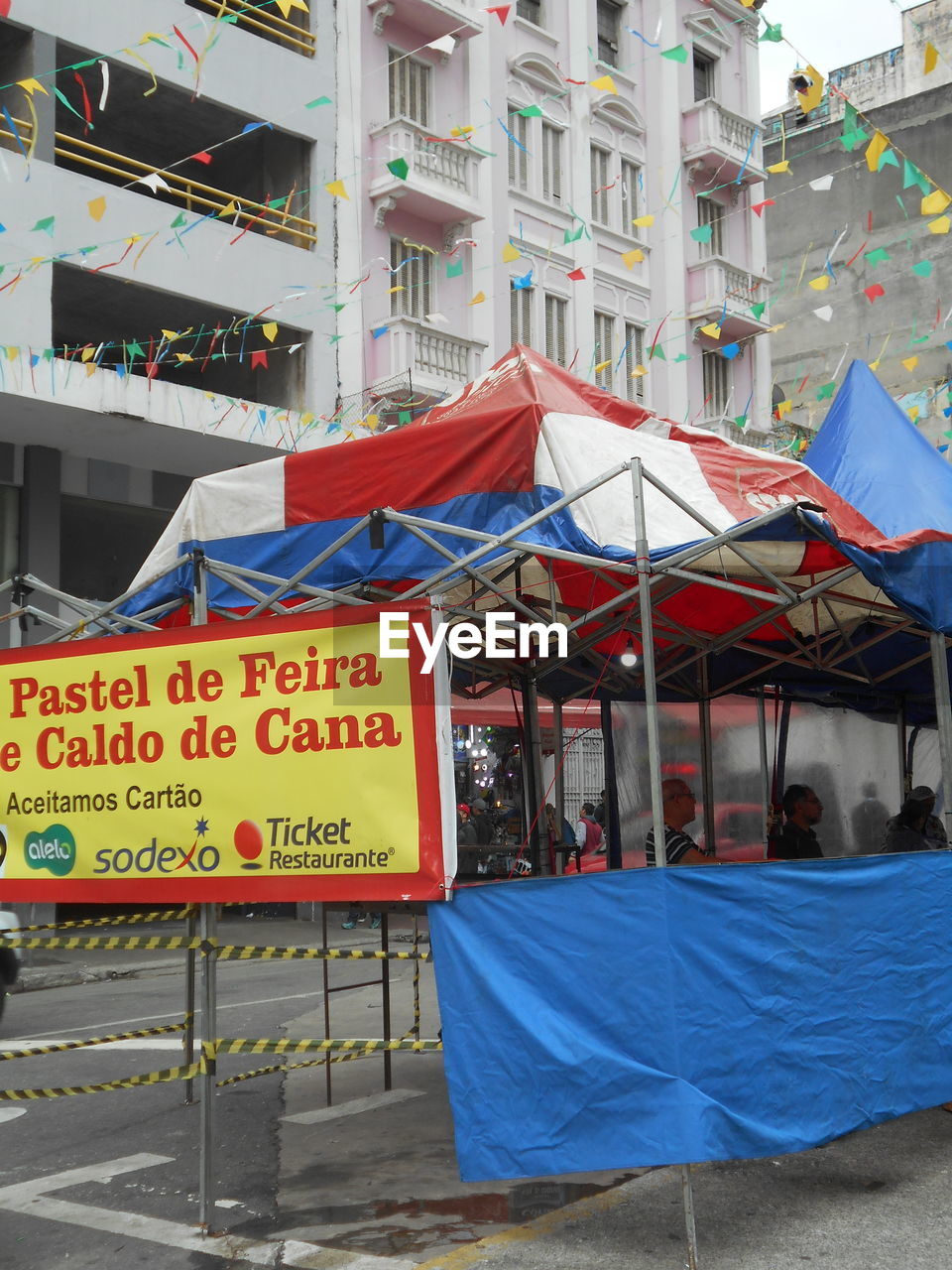 VIEW OF TENT IN CITY