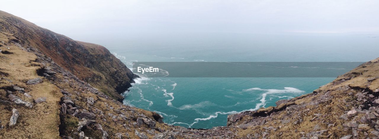 High angle view of calm beach