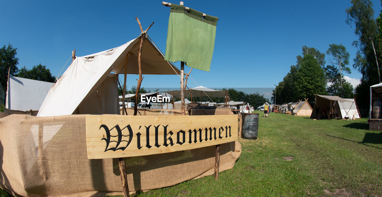 VIEW OF TENT AGAINST THE SKY