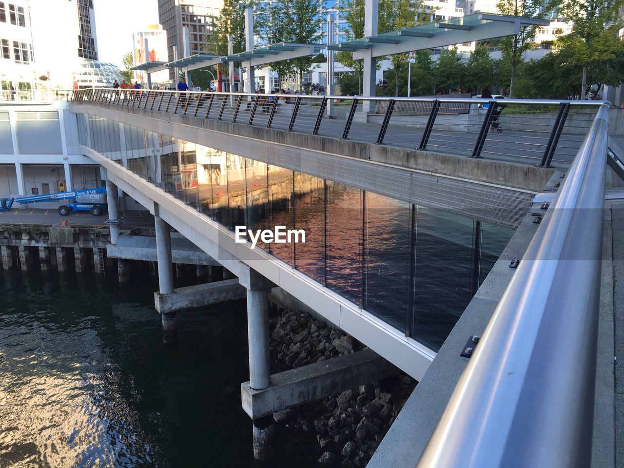 Close-up of bridge over river in city