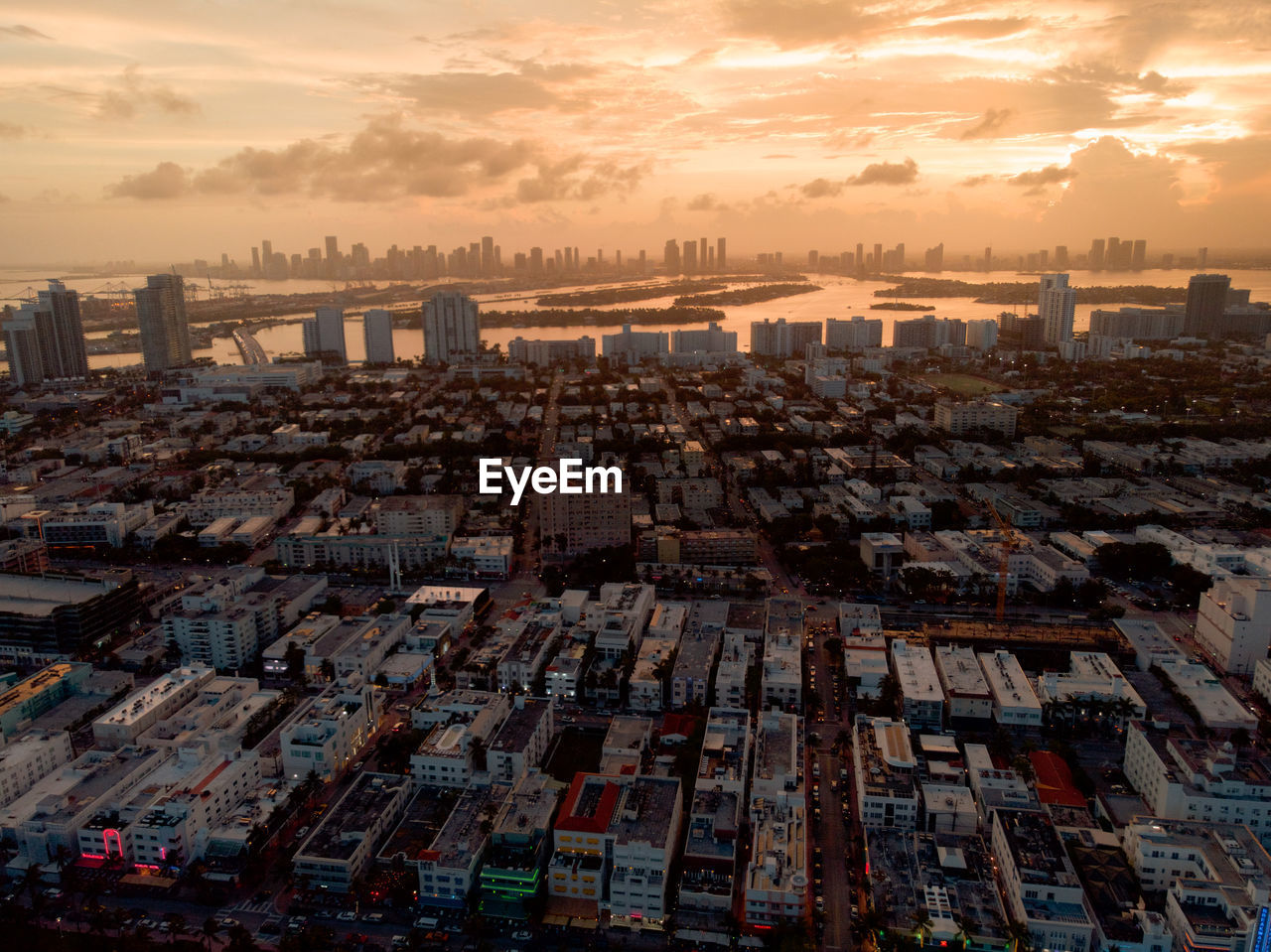 High angle view of buildings in city