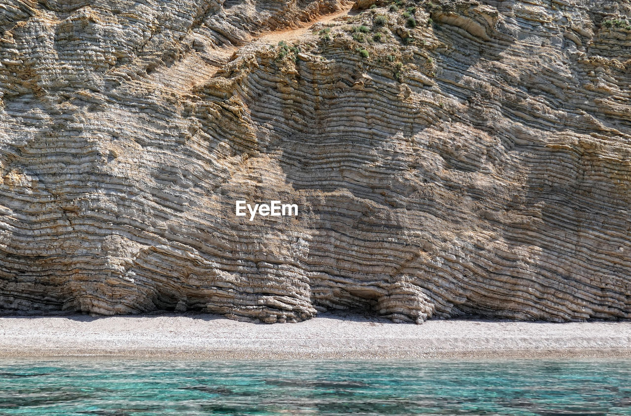 Rock formation in sea