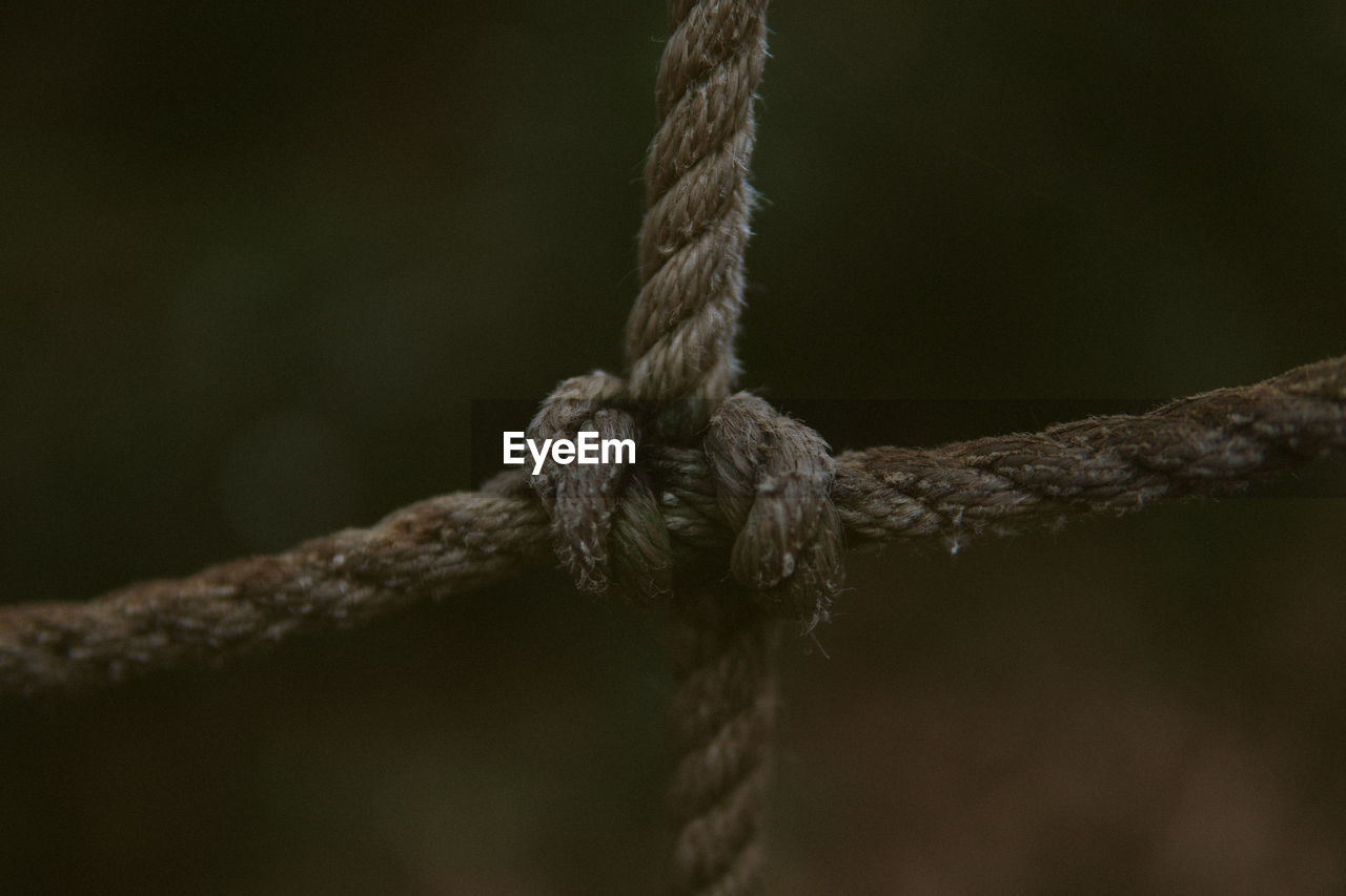 Close-up of tied rope 