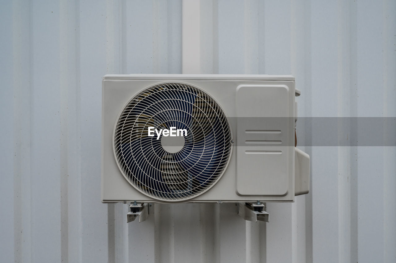 Condensing unit on building facade, denmark